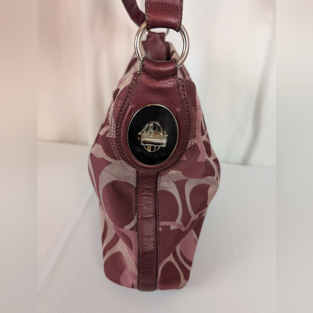 Coach Burgundy and Pink Shoulder Bag - Picture 6 of 16